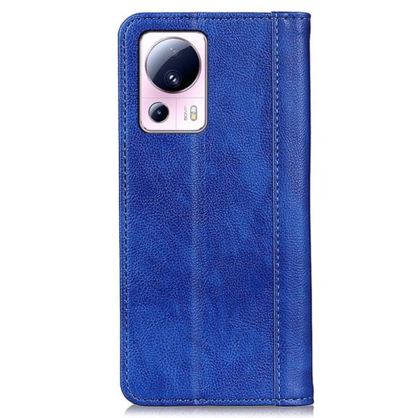 Äkta läder Xiaomi 13 Lite / Xiaomi Civi 2 fodral med magnetisk stängning Blå