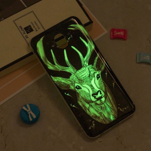 Samsung Galaxy J3 (2018) luminøs mønstret etui - Elg Brown