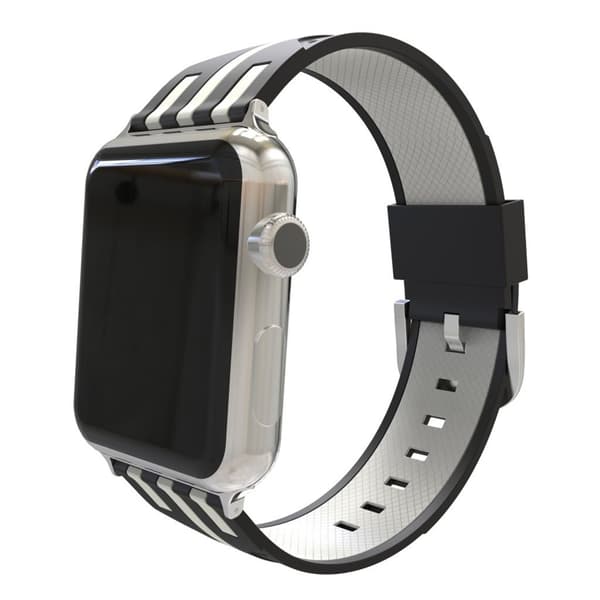 Apple Watch Series 4 40mm erstatnings urrem i silikone med kontrast farver - Sort ude/Grå inde Multicolor
