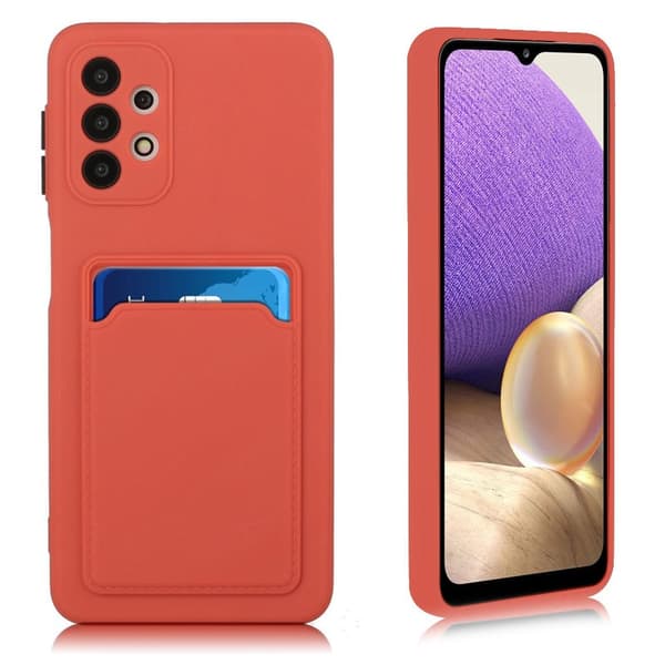 Card Holder Cover til Samsung Galaxy A32 5g - Coral Orange