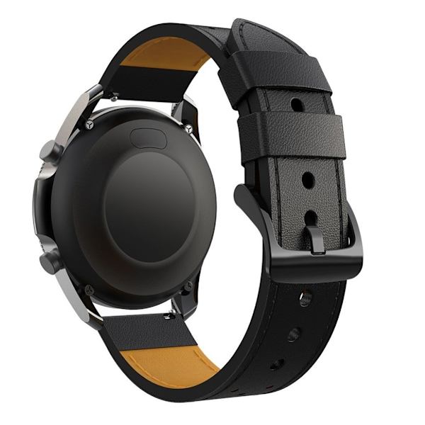 Samsung Galaxy Watch 3 (45mm) ægte læder rem - sort Black
