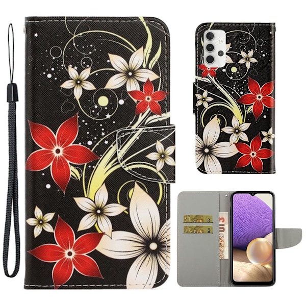Wonderland Samsung Galaxy A32 Flip etui - Blomst Multicolor