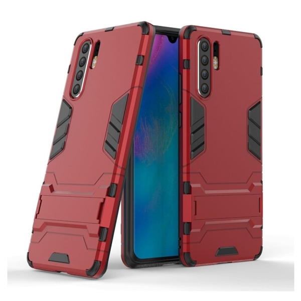 Huawei P30 Pro iskunkestävä hybridikotelo pystytelineellä - Punainen Red