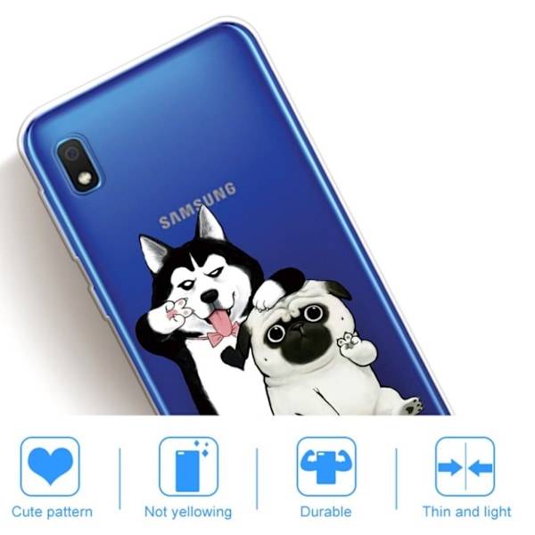Deco Samsung Galaxy A10 skal - Två Hundar Vit