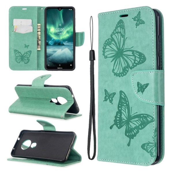 Butterfly Nokia 7.2 / 6.2 etui – Grøn Green