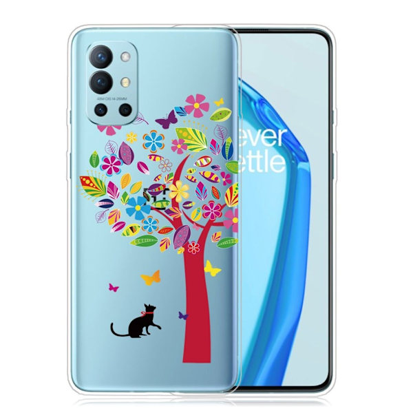 Deco OnePlus 9R Etui - Kat og træ Multicolor