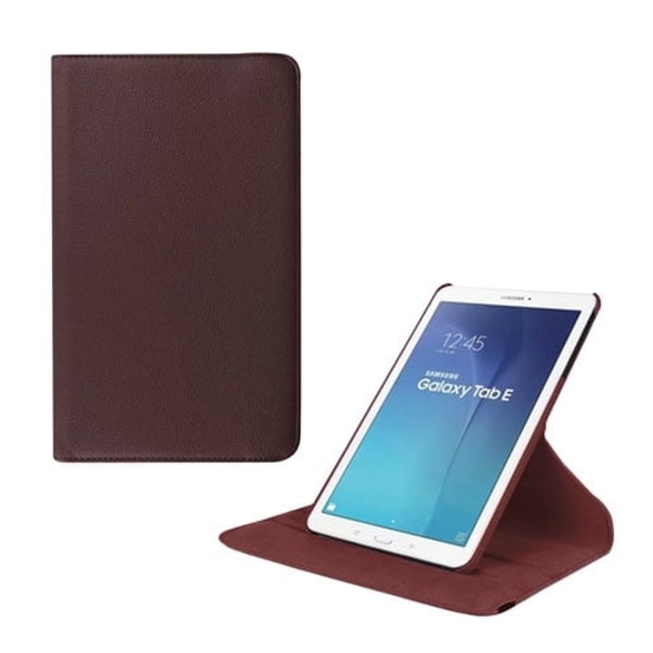 Jessen Samsung Galaxy Tab E 9.6 Roterande Läderfodral med Stativ - Brun Brun