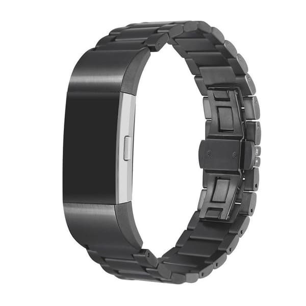 Fitbit Charge 2 lyxig rostfritt stål klockarmband - Svart Svart