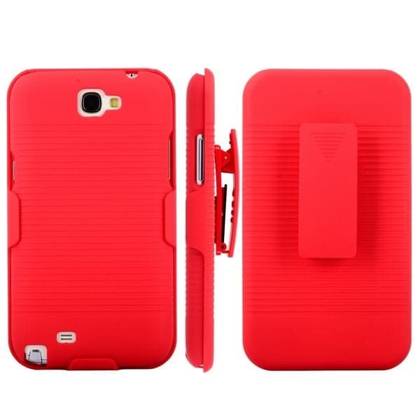 BeltClip KickStand (Rød) Samsung Galaxy Note 2 Deksel Red