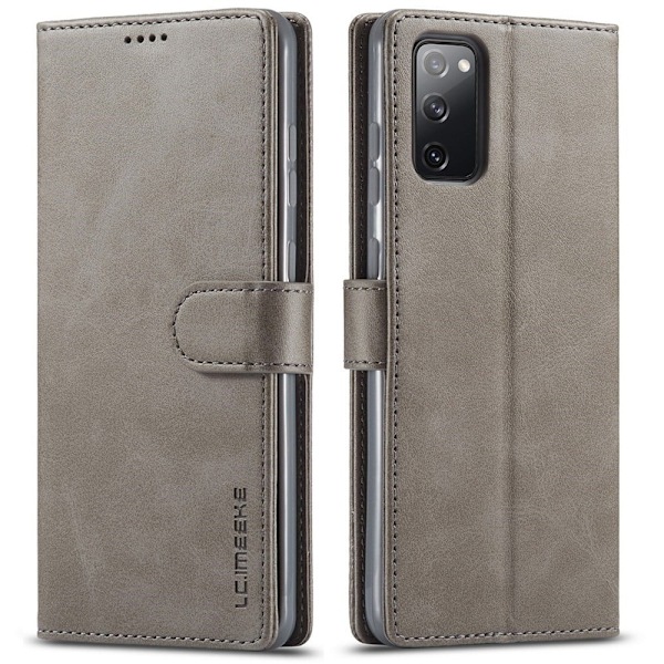 LC.Imeeke läder Samsung Galaxy M52 5G fodral - Silver/Grå Silvergrå