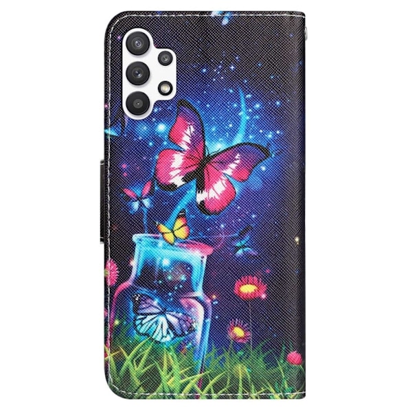 Wonderland Samsung Galaxy M32 5G / Samsung Galaxy A32 flip etui - Flaske / Sommerfugl Multicolor