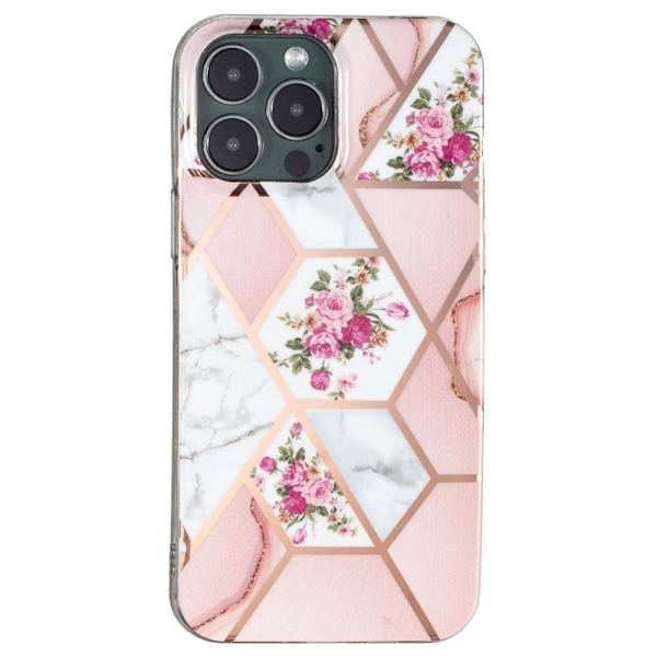 Marble iPhone 15 Pro Max Suojakotelo - Rose / Marble Pink