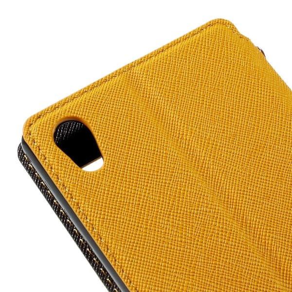ROAR KOREA Sony Xperia M4 Aqua Lær Etui - Gul Yellow
