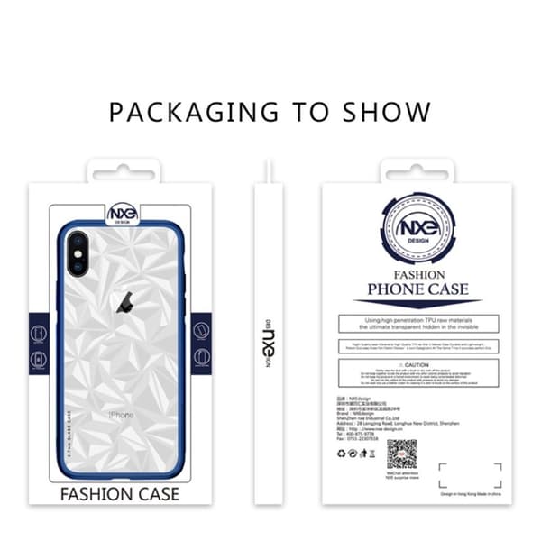NXE iPhone Xs Max hybrid etui i glas - Blå Blue