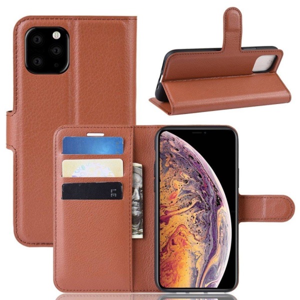 Klassisk iPhone 11 Pro Max flip etui - Brun Brown