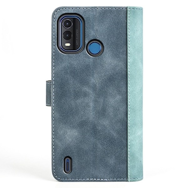 To Farvet Læder Flip Case til Nokia G11 Plus - Blå Blue
