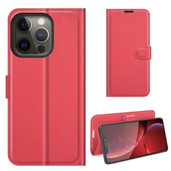 Klassisk iPhone 13 Pro flip etui - Rød Red