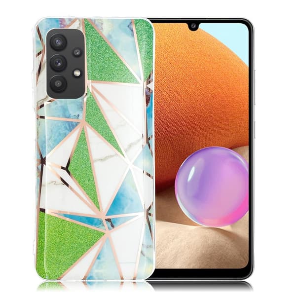 Marble Samsung Galaxy A32 Suojakotelo - Vihreä Triangle Green