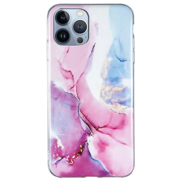 Marble iPhone 15 Pro Max Suojakotelo - Pinkki / Sininen Pink