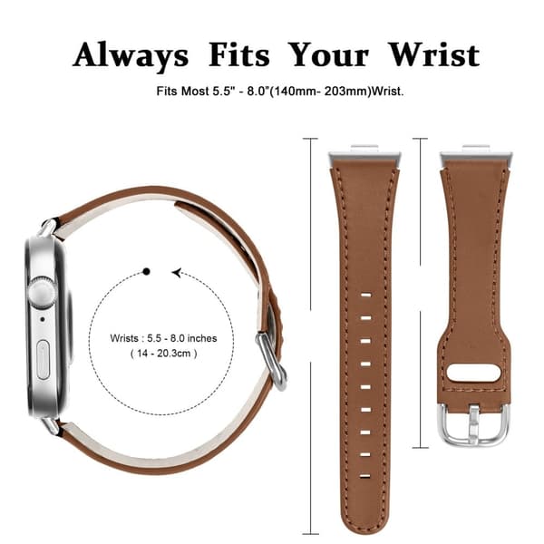 Huawei Watch Fit 3 Veganläderband Smal klockrem - Brun Brun