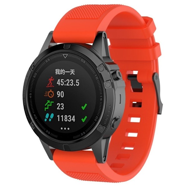 Garmin Approach S60 erstatnings urrem i silikone med Twill tekstur - Orange Orange