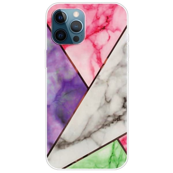 Marble design iPhone 14 Pro Max kotelot - Violetti / Ruusu / Valkoinen / Vihreä Multicolor