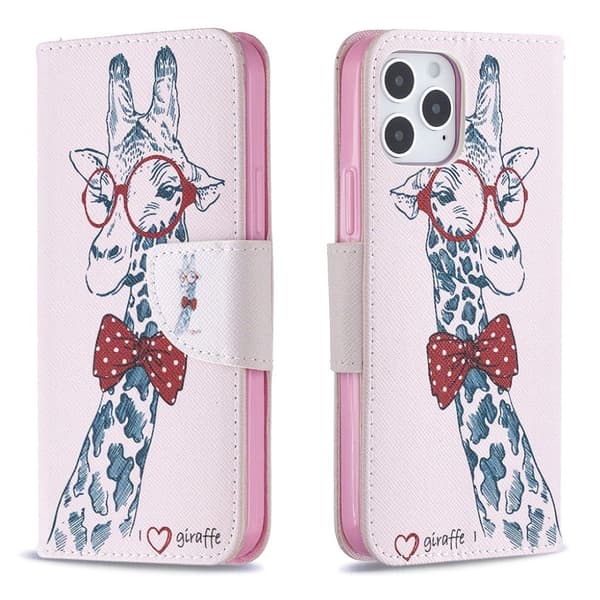 Wonderland iPhone 12 Pro / iPhone 12 flip kuoret - Kirahvi Multicolor