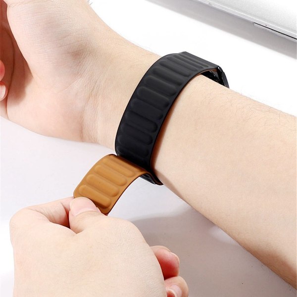 20 mm klockarmband med universellt magnetlås i silikon - Midnattssvart Svart