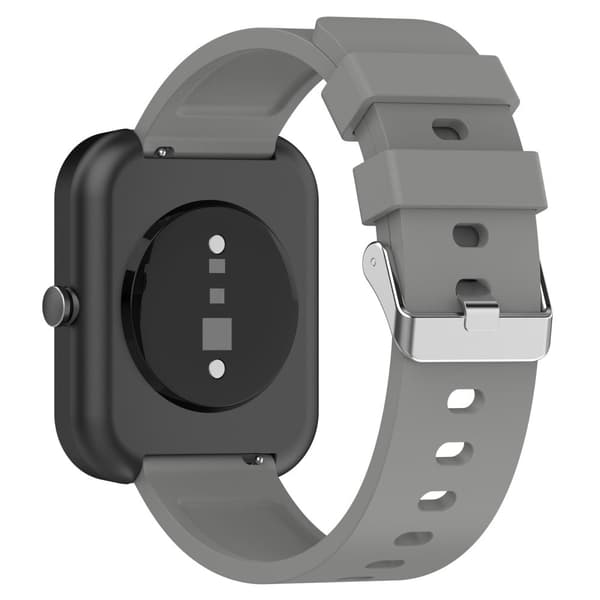 20mm Universal silikonihihna ruostumattomasta teräksestä valmistetulla soljella - Harmaa Silver grey
