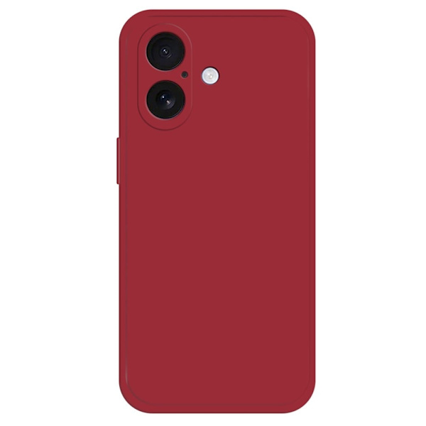 iPhone 16 Plus fleksibelt etui med rett kantbeskyttelse Telefondeksel - Kamelia Rød Red