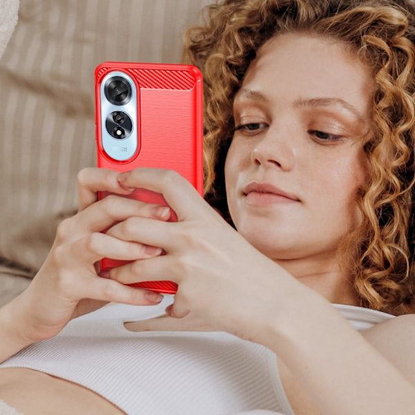 Carbon Flex Oppo A60 cover - Rød Red