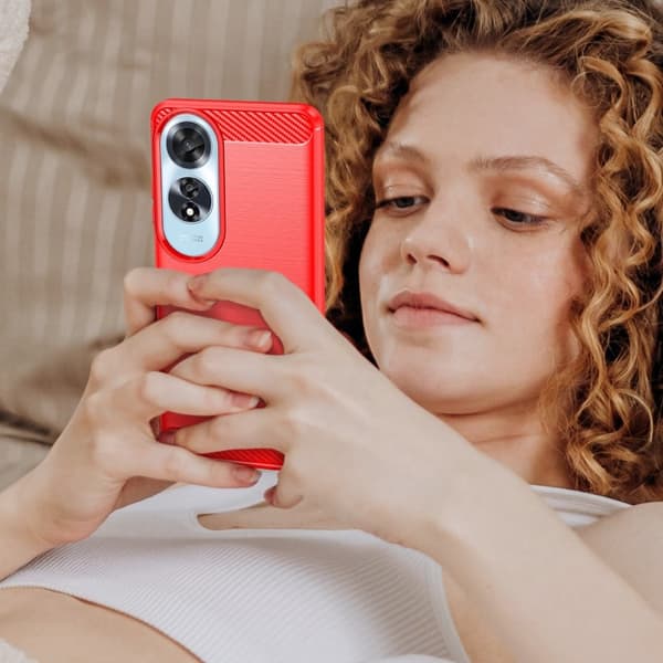 Carbon Flex Oppo A60 deksel - Rød Red