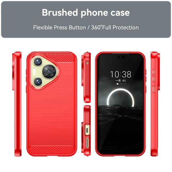 Carbon Flex Huawei Pura 70 cover - Rød Red