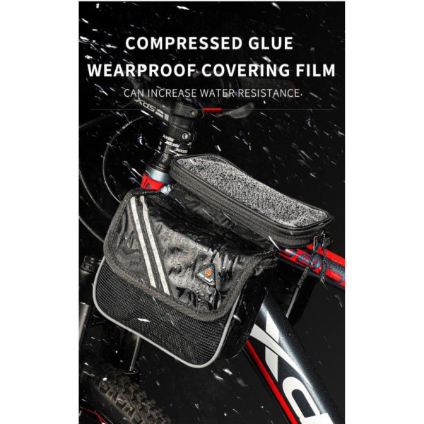 WESTBIKING waterproof bicycle bag with touch screen view - Black Black