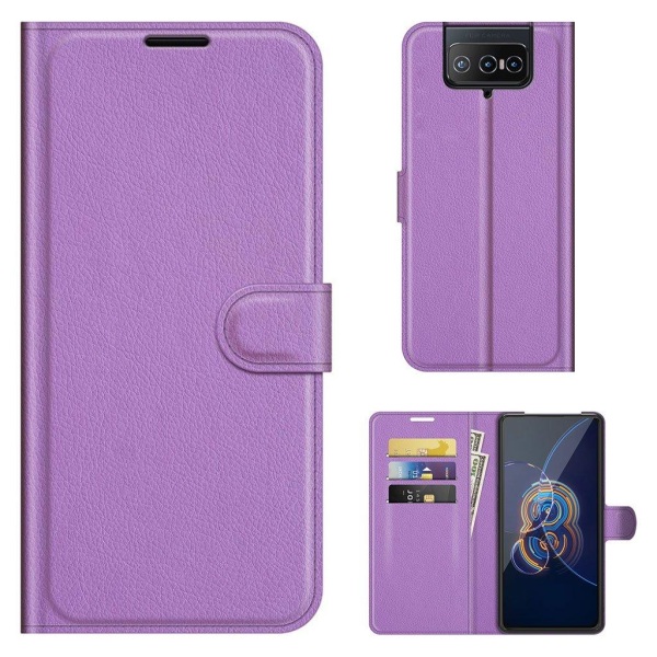 Klassisk Asus Zenfone 8 Flip flip etui - Lilla Purple