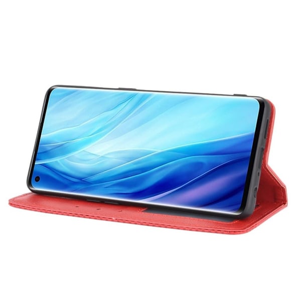 Bofink Vintage läder Oppo Reno4 Pro 5G fodral - Röd Röd