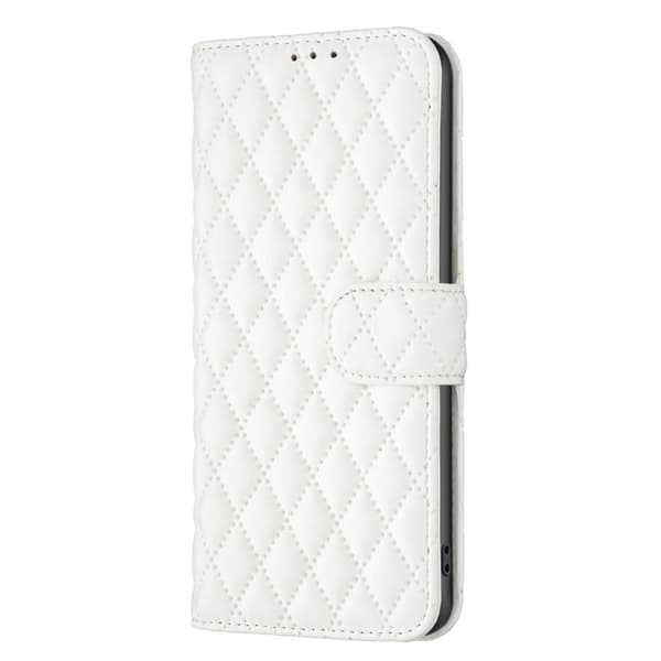 Matt iPhone 15 Pro Max fodral med rombmönster - Vit Vit