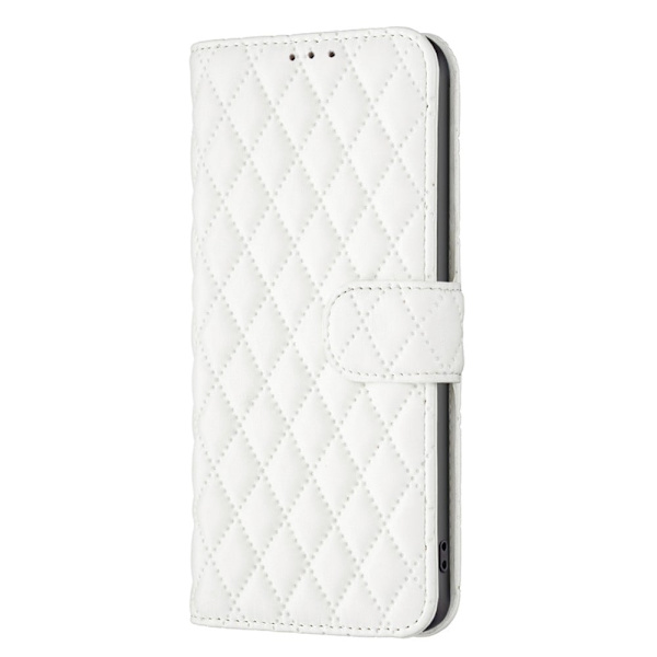Rhombus mat iPhone 15 Pro Max flip etui - Hvid White