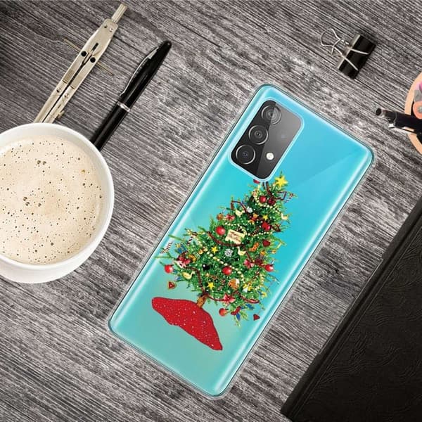Julfodral till Samsung Galaxy A73 - Julgran Med Presenter Grön