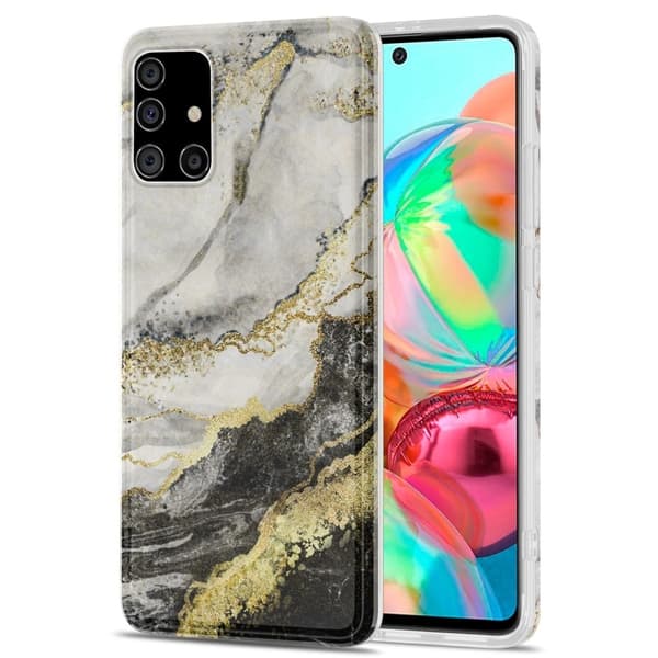 Marmormotiv Samsung Galaxy A71 5G skal - Svart / Vit multifärg