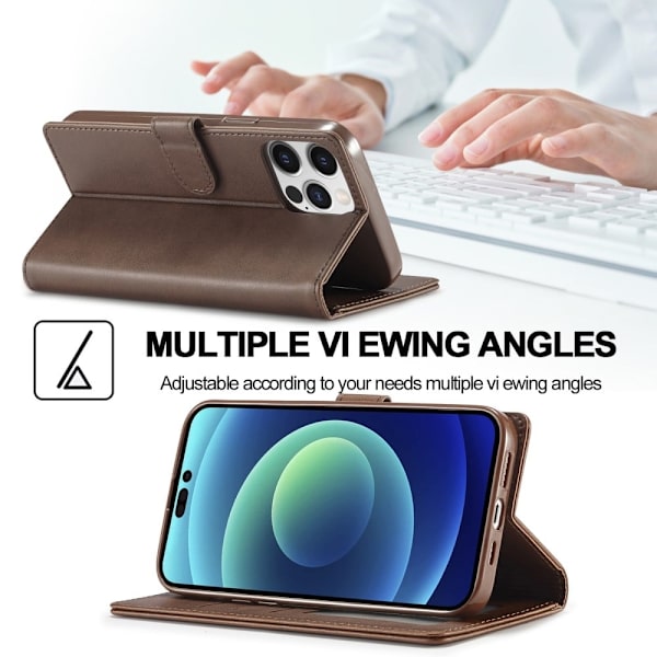 LC.IMEEKE iPhone 15 Pro Max flip etui - Brun Brown