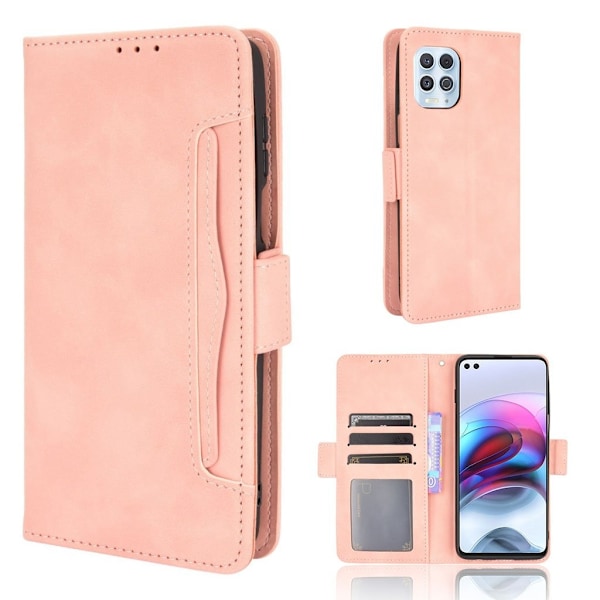 Modern-styled Læder Pung Etui til Motorola Moto G100 / Edge S - Lyserød Pink