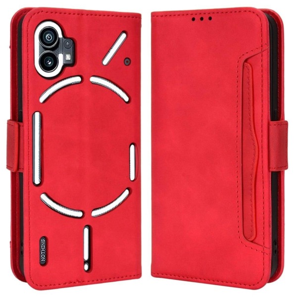 Modernt Nothing Phone (1) fodral med plånbok - Röd Röd
