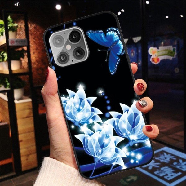 Imagine iPhone 12 Mini case - Luminous Flower Blue