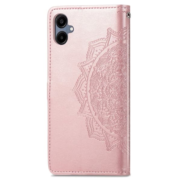 Mandala läder Samsung Galaxy A06 fodral - Roséguld Rosa