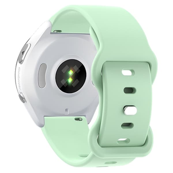 Universal 18mm Solid Color Silicone Strap Butterfly Shape Buckle Smartwatch Band - Teal Brown