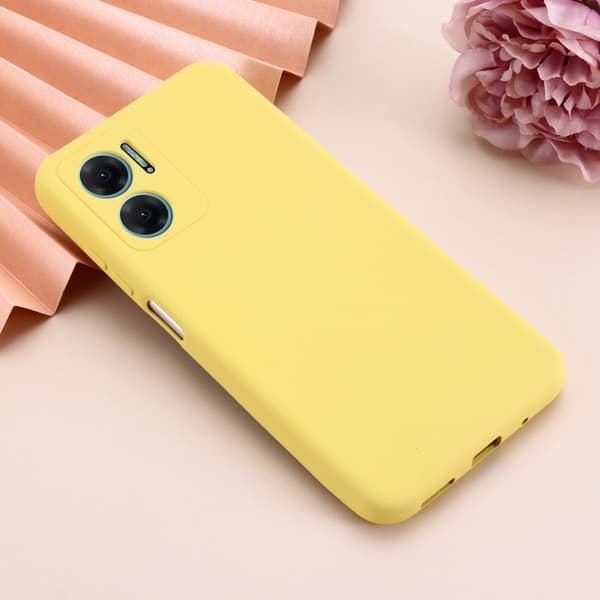 Matt Xiaomi Redmi 10 skal av flytande silikon - Gul Gul