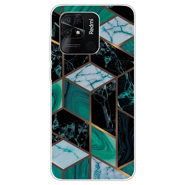Marble Xiaomi Redmi 10C Etui - Smaragd Marmor Green