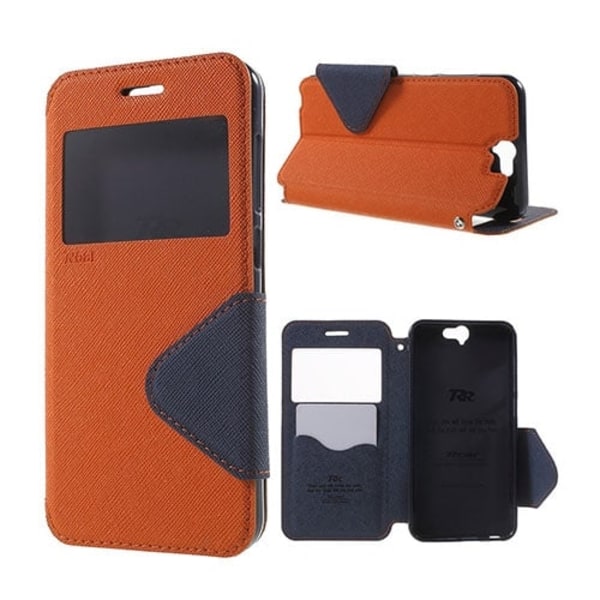 ROAR KOREA Fönster Läderfodral för HTC One A9 - Orange Orange