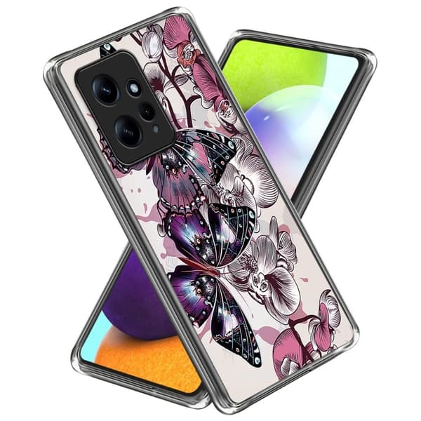Deco Xiaomi Redmi Note 12 skal - Lila Fjärilar Lila